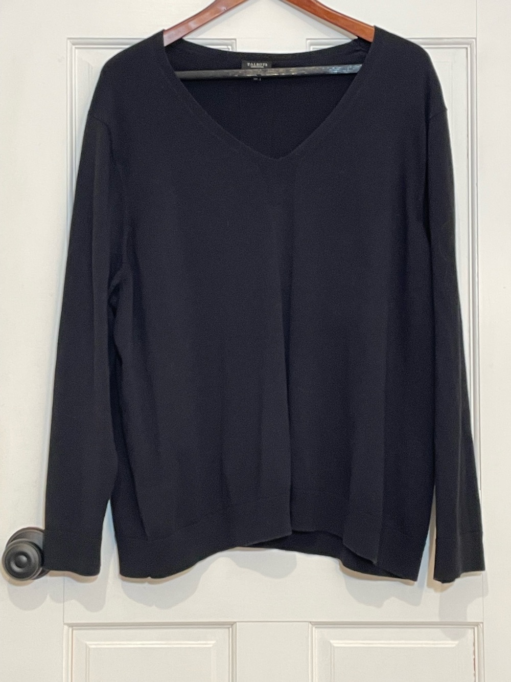 Talbots Woman Petites 3XP Black V-Neck Long Sleeve Sweater Pullover Plus Petite